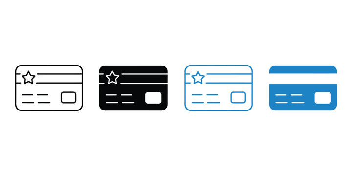 Premium card icon design vector featuring credit card and star badge symbol representing loyalty rewards and exclusive membership benefits
