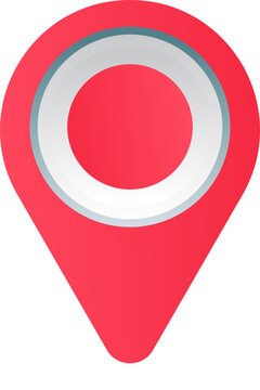 Red location pin with a circular inset