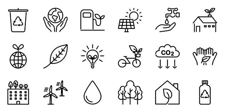 Ecology-related icon set