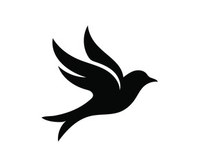 Fototapeta premium PrintTitle: Flying bird vector silhouette freedom and peace concept icon