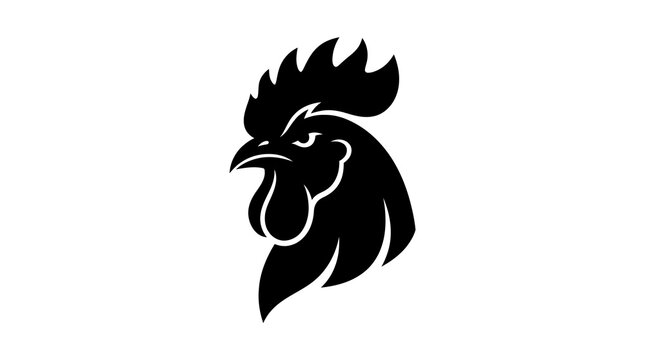 Rooster Head Minimalist Logo Element