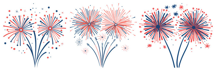 Naklejka na ściany i meble PNG Vibrant festive fireworks display, transparent background