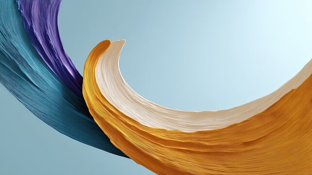 bright and colorful circular design of orange, blue and purple, in the style of 32k uhd, smooth and curved lines, light sky-blue and light beige, realistic hyper-detail, gutai group