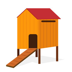 hen house, chicken shelter vector. © Eranga