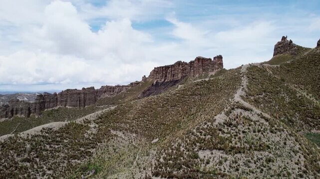 View of the Mountains of the Valley of Souls (Valle de las Animas). A Municipal Protected Area and Geological Formation in the City of La Paz, Bolivia