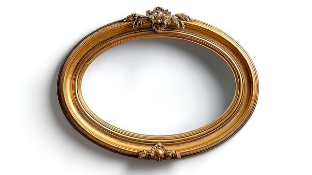 bling style very cool oval painting frame without a painting in it in center view and an ornament at the top of the frame 
