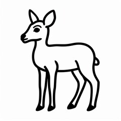 Fototapeta premium Elegant Simple Line Art of a Deer in Minimalist Style for Decoration