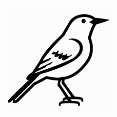 Obraz premium Elegant Simple Outline of a Bird Illustrating Nature and Freedom