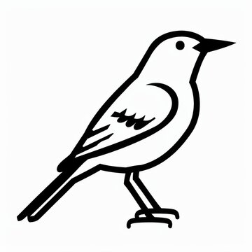 Elegant Simple Outline of a Bird Illustrating Nature and Freedom