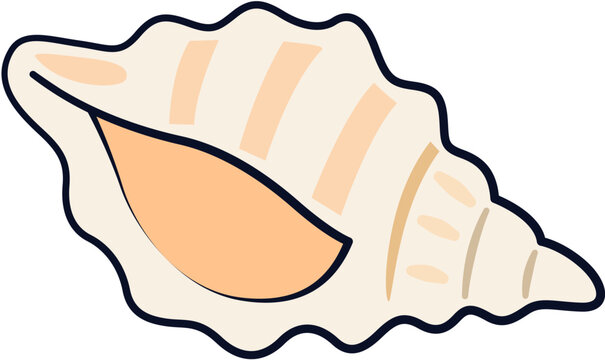 Minimalist Seashell Icon for Beach and Summer Vacation Themes