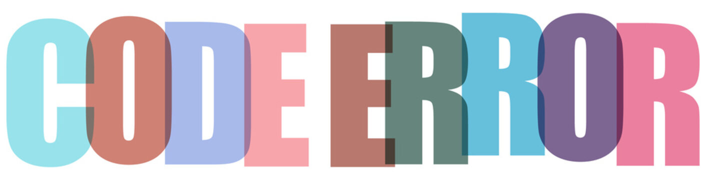 Colorful code error text with pastel colors