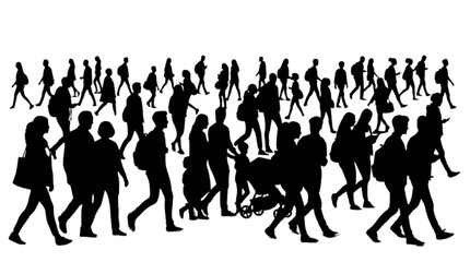 Obraz premium People walking together in a busy crowd Vector