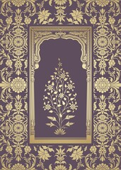 wedding card design, paisley floral pattern , India  © SIRIUS*