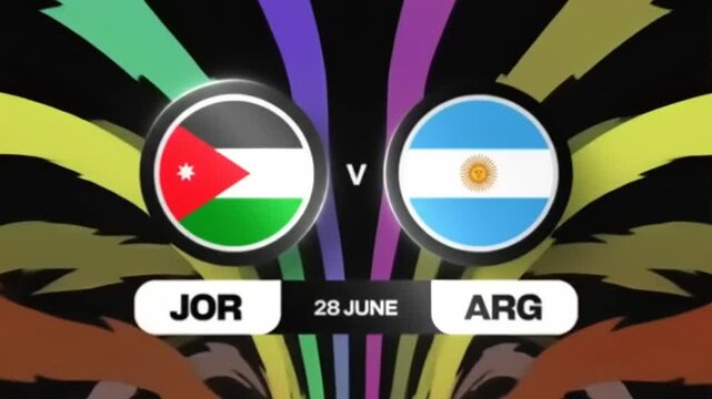 Jordan versus Argentina football match graphic.