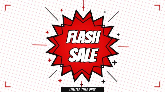 Dynamic Flash Sale Promotion Banner in Vibrant Pop Art Style for Urgent Limited-Time Offers and Marketing Campaigns