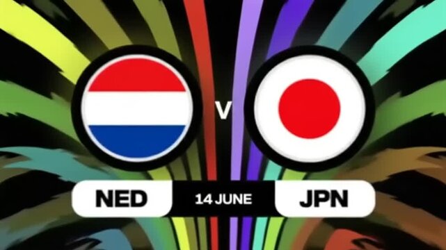 Netherlands vs Japan football match graphic.