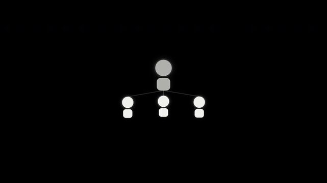 A network diagram showing a central node connecting to multiple smaller nodes