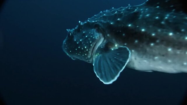 Patagonian Toothfish, A Deep-Sea Dweller, Navigates Frigid Ocean Waters Near Rocky Reefs
