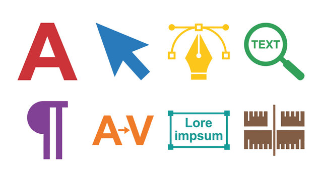 Graphic design tools and software icons for creative professionals and digital artists.