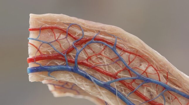 Anatomical Model of Human Skin Tissue with Vascular Network.