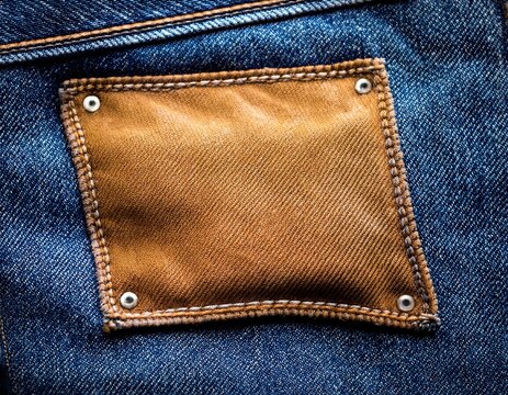 close up denim jeans patch detail