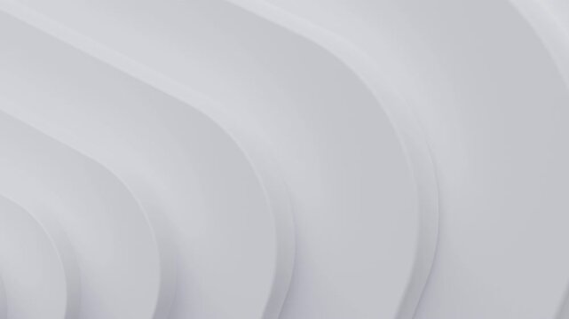 Abstract geometric seamless loop white background. 3d curved line minimalist geometry pattern, moving steps for business presentation or corporate banner