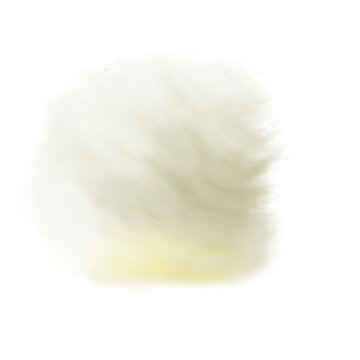 Finger-painted realistic fluffy ivory cloud with natural texture and transparent background