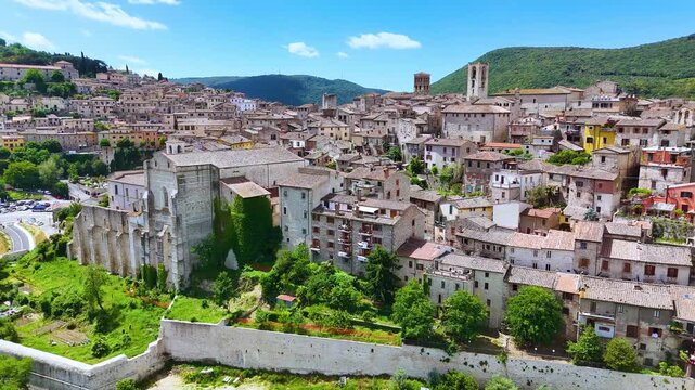 View of Narni, an ancient hilltown of Umbria, Italy