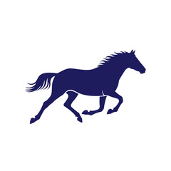 Fototapeta premium Galloping wild mustang silhouette showing power and speed