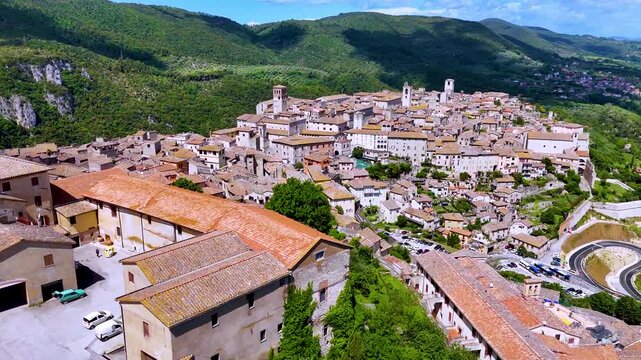 View of Narni, an ancient hilltown of Umbria, Italy