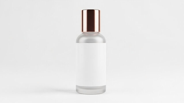Minimalist Frosted Glass Bottle with Rose Gold Cap