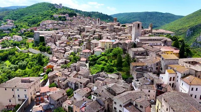 View of Narni, an ancient hilltown of Umbria, Italy