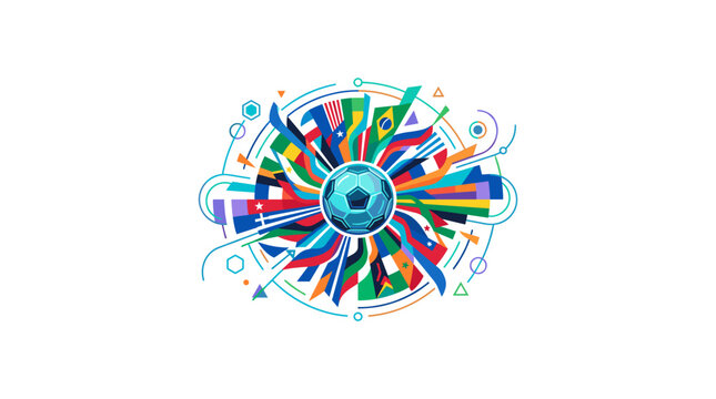 Colorful abstract geometric flag composition