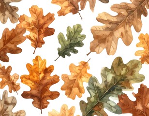 Fototapeta premium Autumn oak leaves pattern. (1)