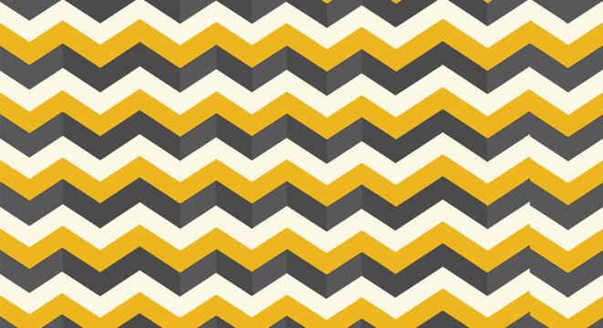 Yellow and Gray Chevron Zigzag Seamless Pattern for Modern Textile and Wallpaper