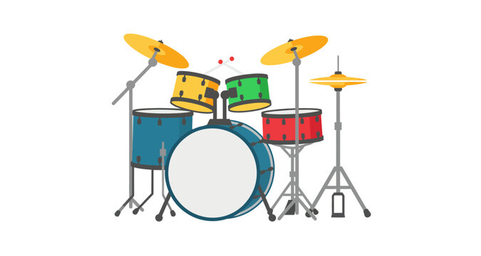drum set silhouette on transparent background