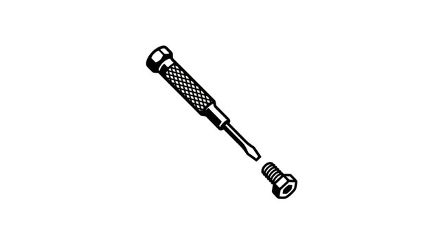 Precision Screwdriver and Screw Illustration.