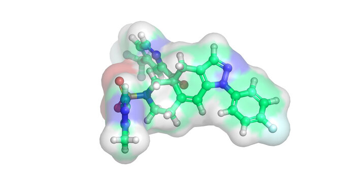 Relacorilant, endocrine drug / selective glucocorticoid receptor antagonist for endogenous Cushing syndrome and cortisol modulating oncology, 3D molecule 4K