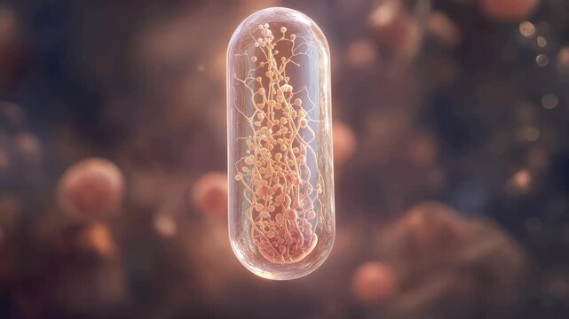 Intricate microscopic visualization of a LEPTIN or GHRELIN HORMONE molecule, a critical biological regulator, depicted in a stunning cinematic dark field