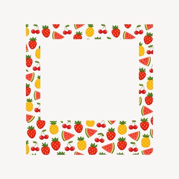 Colorful fruit border illustration