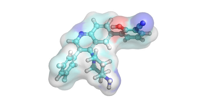 Paltusotine, endocrine drug / selective somatostatin receptor agonist for acromegaly and neuroendocrine symptoms, 3D molecule 4K