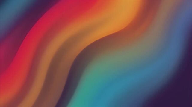 A vibrant abstract background featuring smooth, undulating waves of color, transitioning from warm reds and oranges to cool blues and purples.
