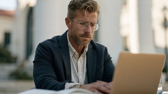End-of-summer cybersecurity compliance audit at outdoor government facility, security assessor reviews endpoint protection coverage for remote worker fleet under natural light, regulatory readiness 