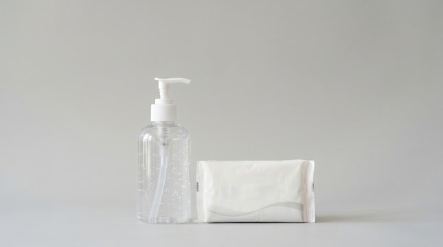 Hand sanitizer and tissues for hygiene protection