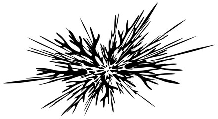 Naklejka premium Abstract explosion of coral fragments creates sharp organic shapes on white background