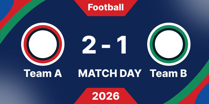 World Football Match Day Score Board Template - Perfect for Social Media Updates and Game Day Announcements