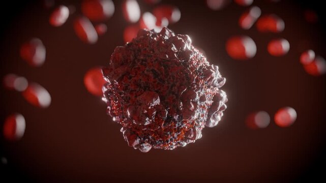 Close-up of a Hantavirus Virus Particle in a Dark Environment