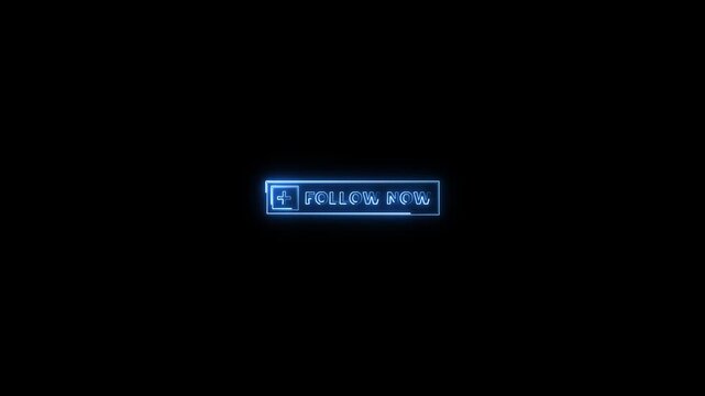 Blue Neon Subscribe Button Text Animation for Vloggers