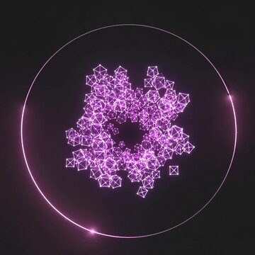 Vector database cluster for semantic search AI 3D render loop