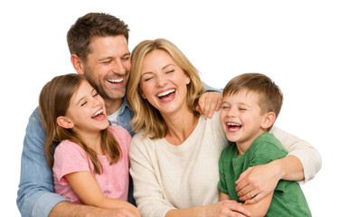 Fototapeta premium PNG Happy family laughing together